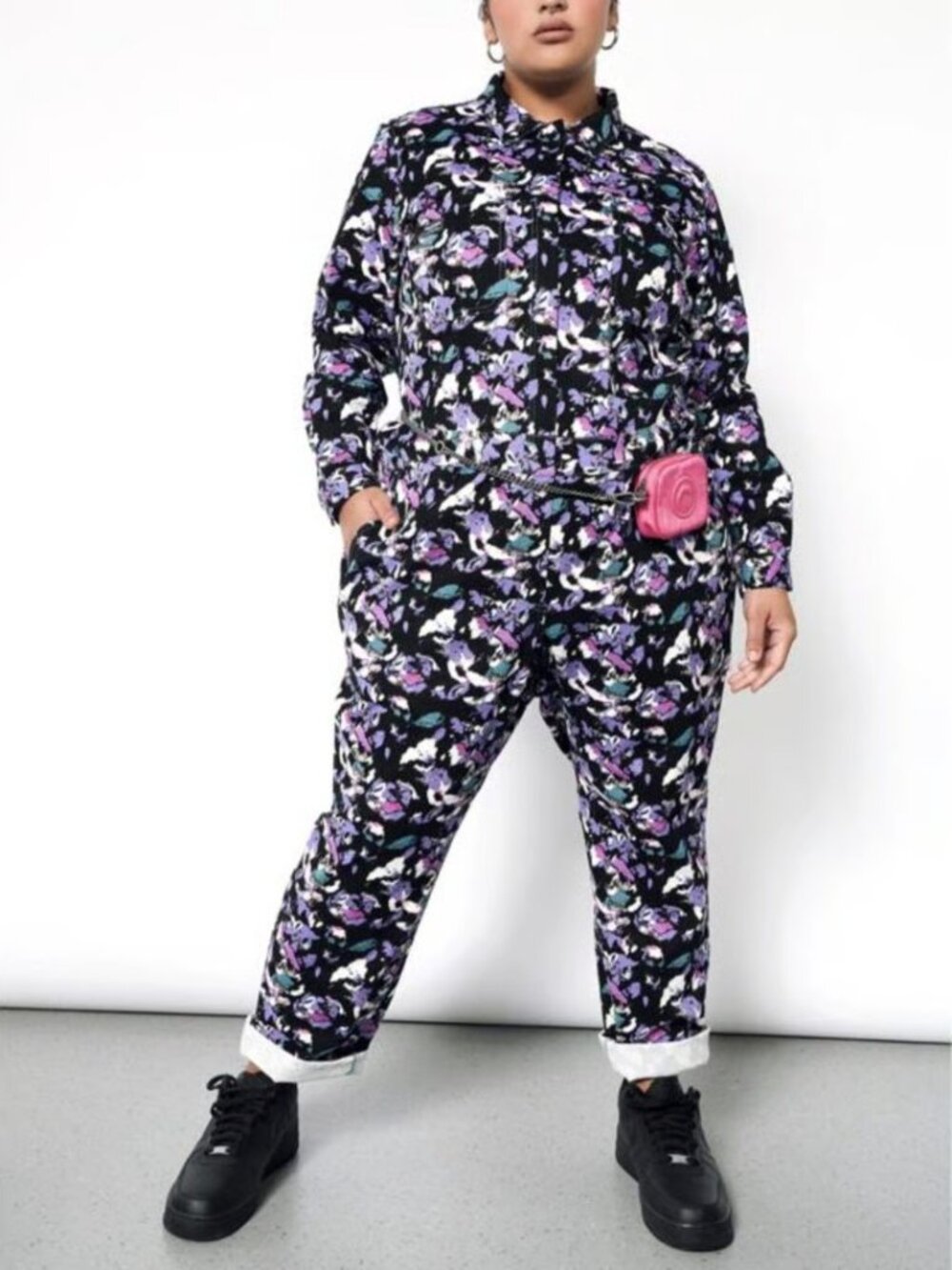 NWOT Wildfang the essential long coverall purple watercolor